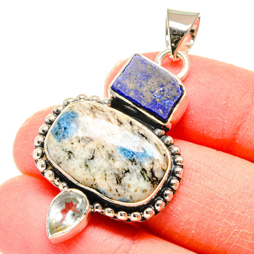 K2 Blue Azurite Pendants handcrafted by Anasilvercos - PD18029