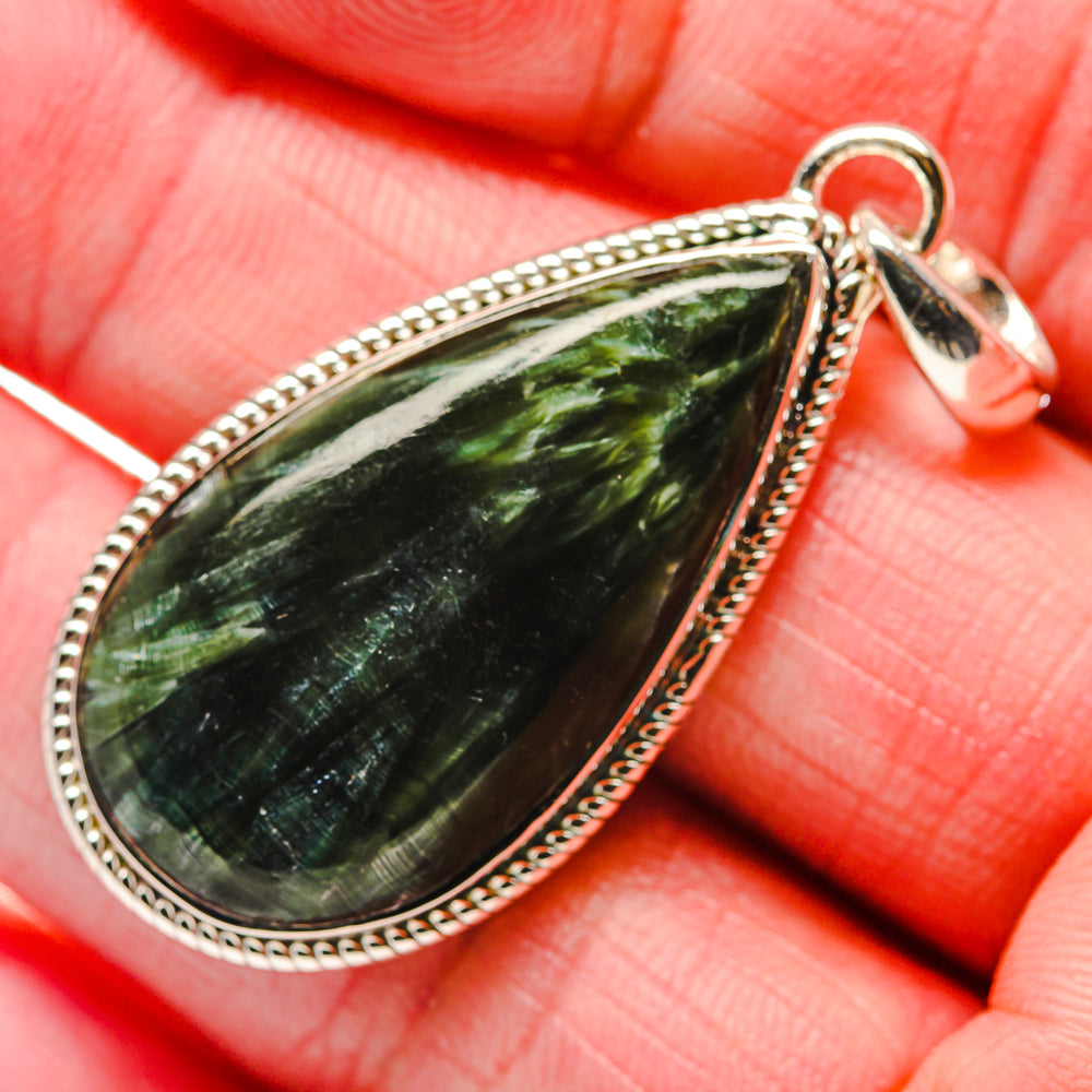 Seraphinite Pendants handcrafted by Anasilvercos - PD18045