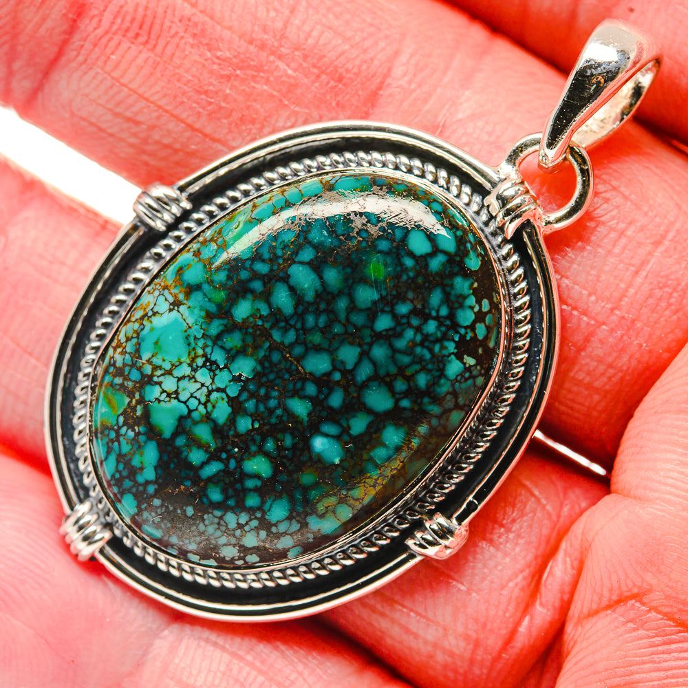 Tibetan Turquoise Pendants handcrafted by Anasilvercos - PD18050