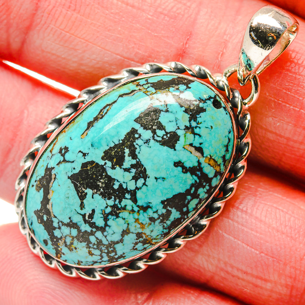 Tibetan Turquoise Pendants handcrafted by Anasilvercos - PD18066