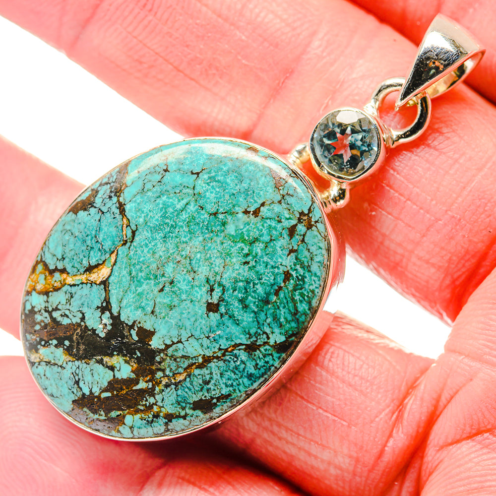 Tibetan Turquoise Pendants handcrafted by Anasilvercos - PD18070