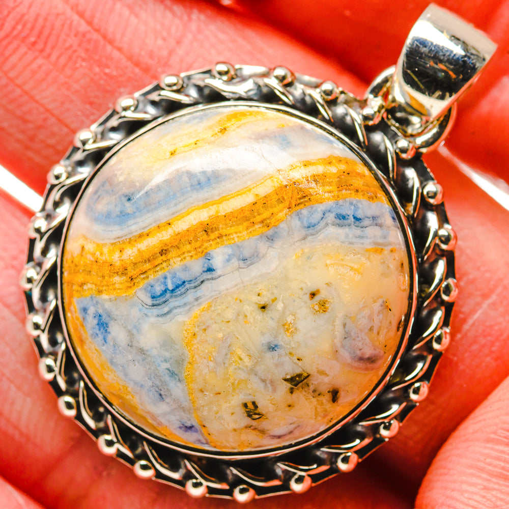 Blue Scheelite Pendants handcrafted by Anasilvercos - PD18073