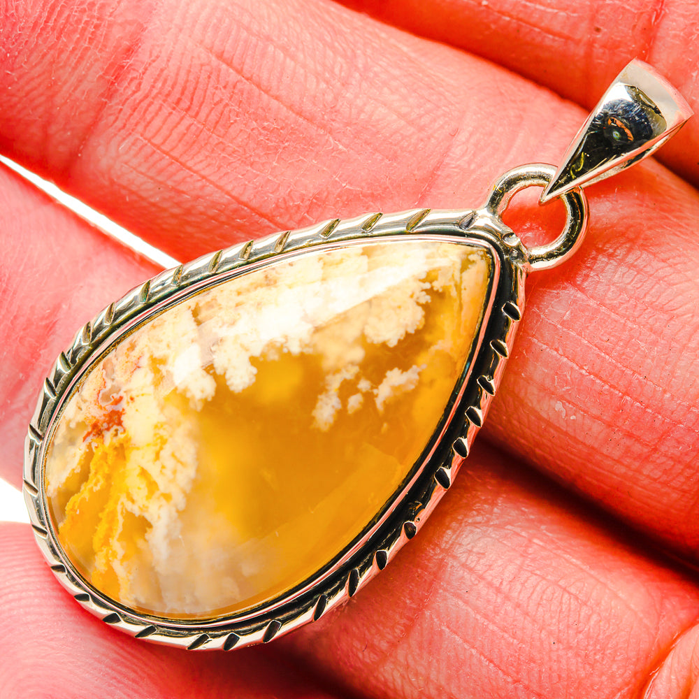 Plume Agate Pendants handcrafted by Anasilvercos - PD18078