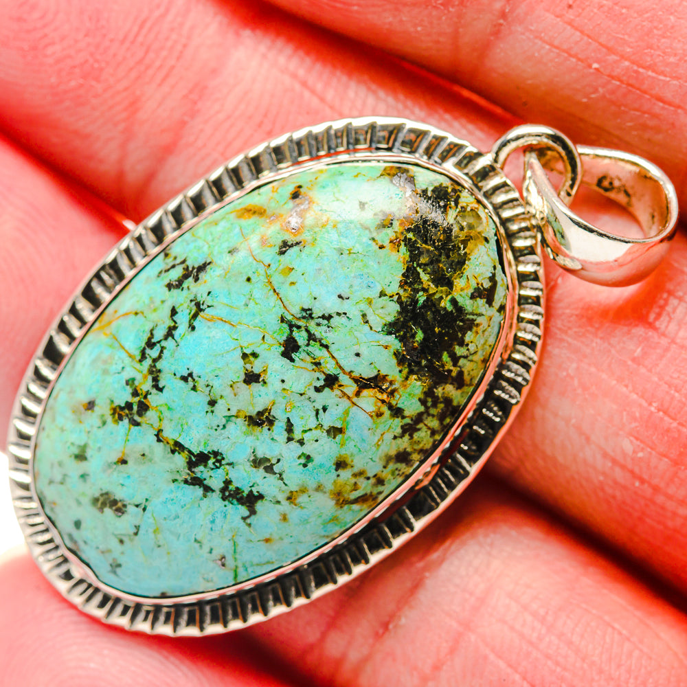 African Turquoise Jasper Pendants handcrafted by Anasilvercos - PD18085