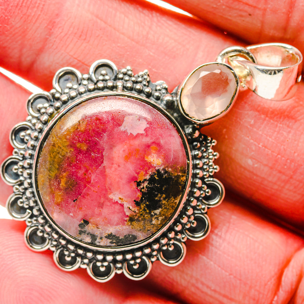 Rhodonite Pendants handcrafted by Anasilvercos - PD18087
