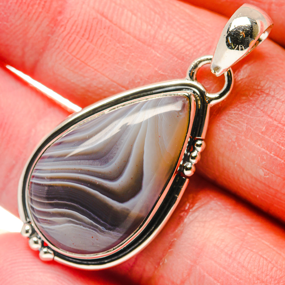 Botswana Agate Pendants handcrafted by Anasilvercos - PD18117