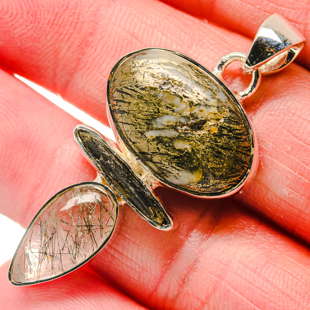 Pyrite Agate Pendants handcrafted by Anasilvercos - PD18118