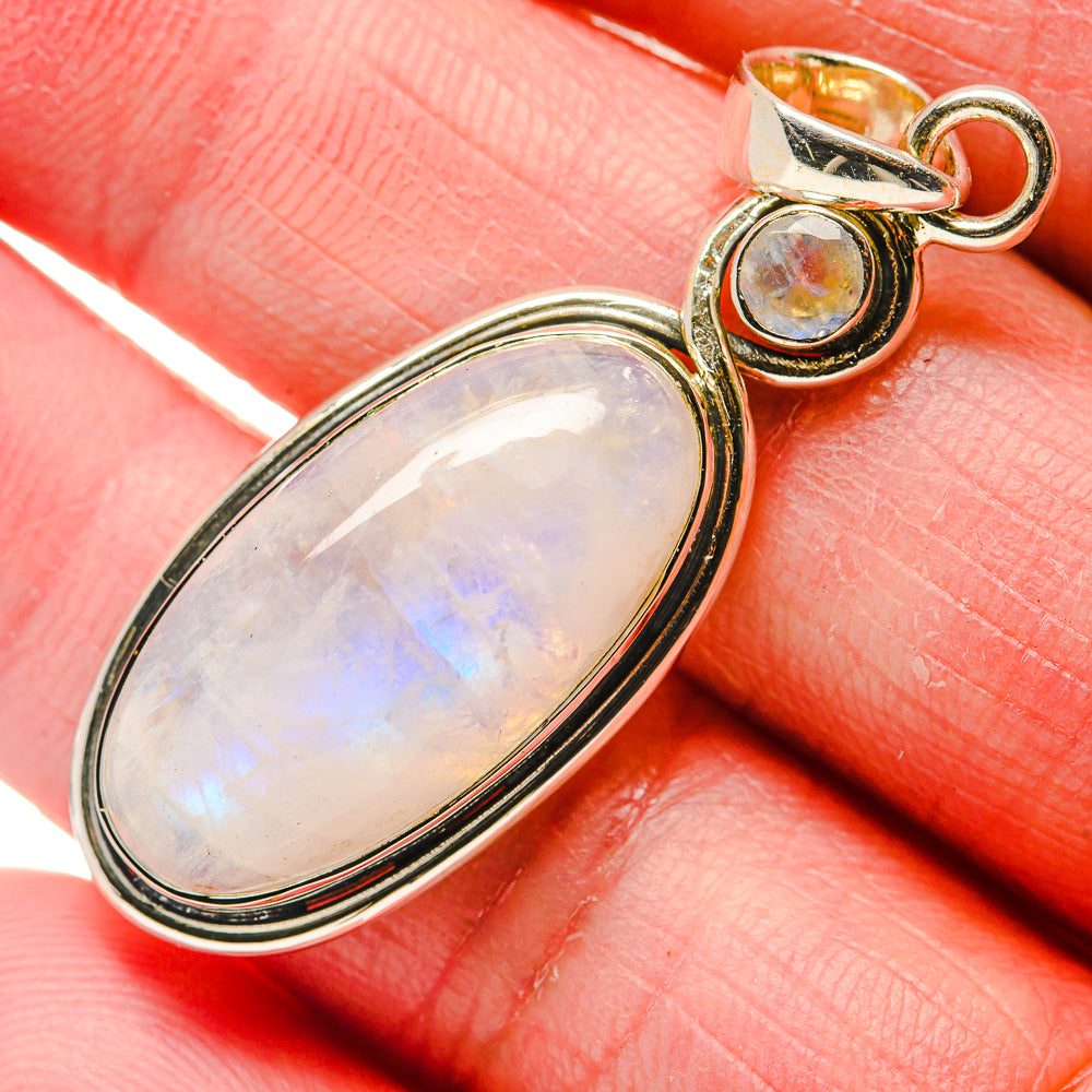 Rainbow Moonstone Pendants handcrafted by Anasilvercos - PD18119