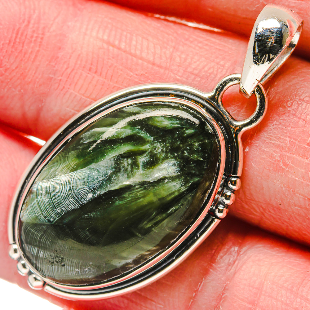 Seraphinite Pendants handcrafted by Anasilvercos - PD18145