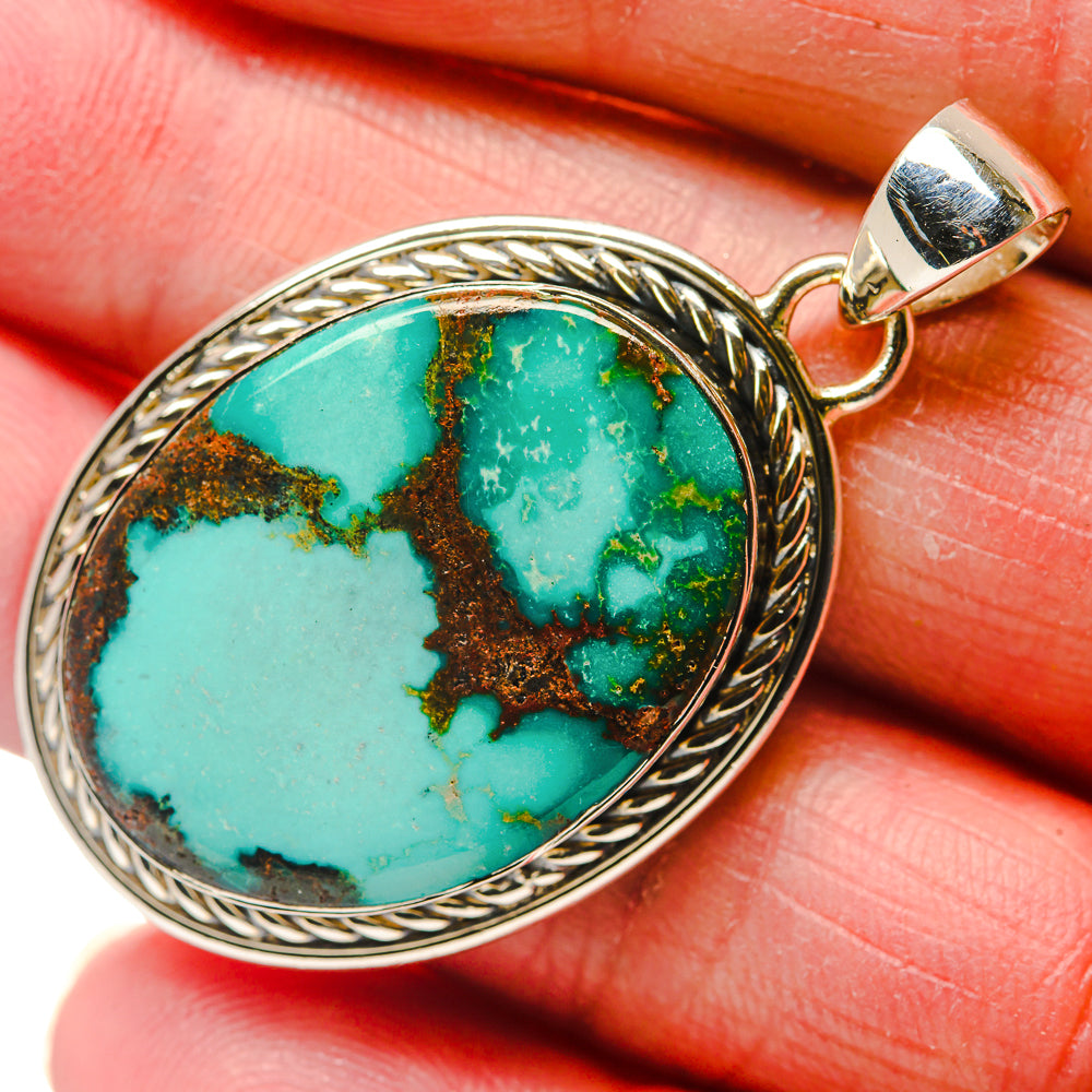 Tibetan Turquoise Pendants handcrafted by Anasilvercos - PD18149