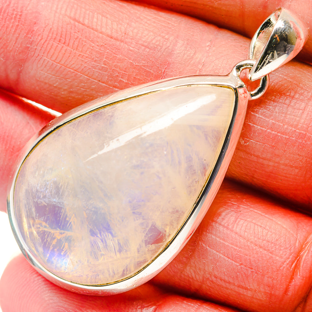 Rainbow Moonstone Pendants handcrafted by Anasilvercos - PD18154