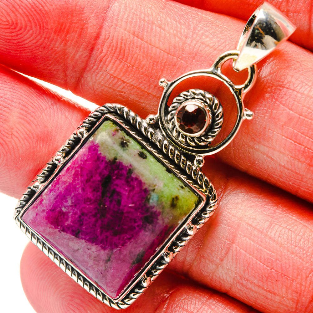 Ruby Zoisite Pendants handcrafted by Anasilvercos - PD18161