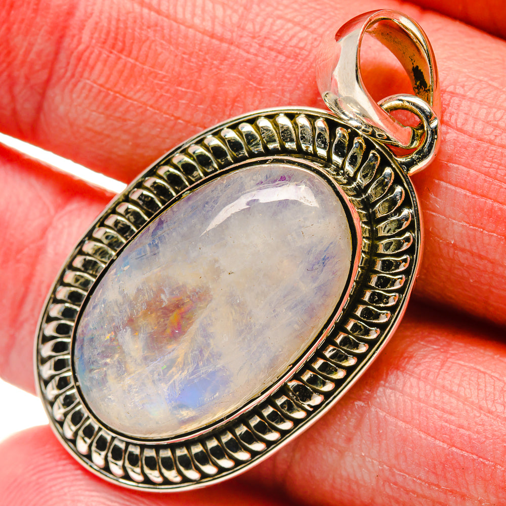 Rainbow Moonstone Pendants handcrafted by Anasilvercos - PD18164