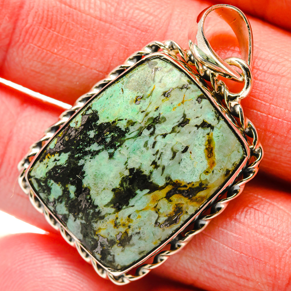 African Turquoise Jasper Pendants handcrafted by Anasilvercos - PD18166