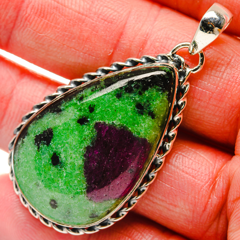 Ruby Zoisite Pendants handcrafted by Anasilvercos - PD18171