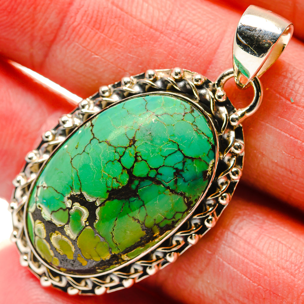 Tibetan Turquoise Pendants handcrafted by Anasilvercos - PD18181