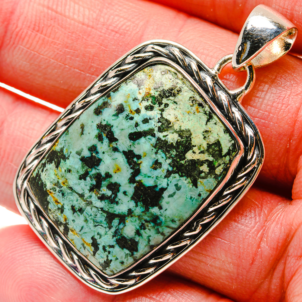 African Turquoise Jasper Pendants handcrafted by Anasilvercos - PD18188