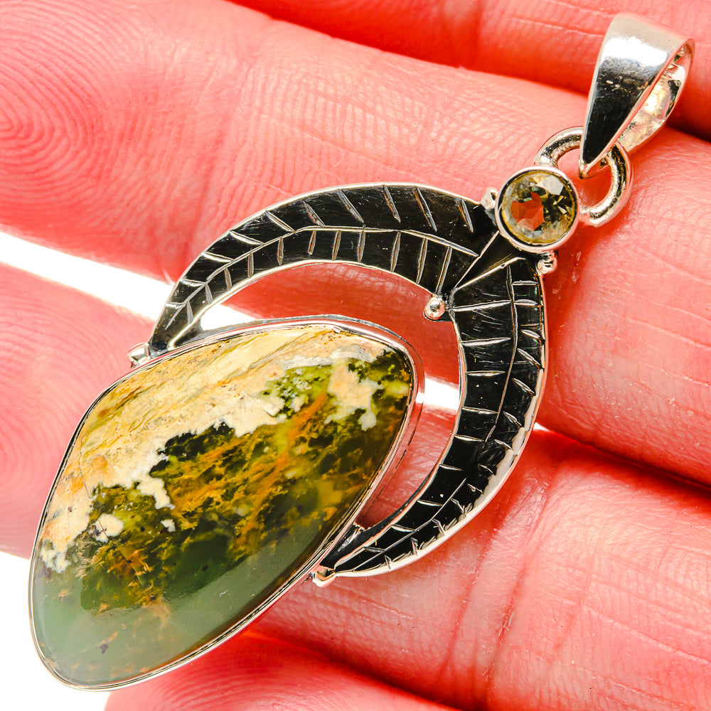 Australian Green Opal Pendants handcrafted by Anasilvercos - PD18192