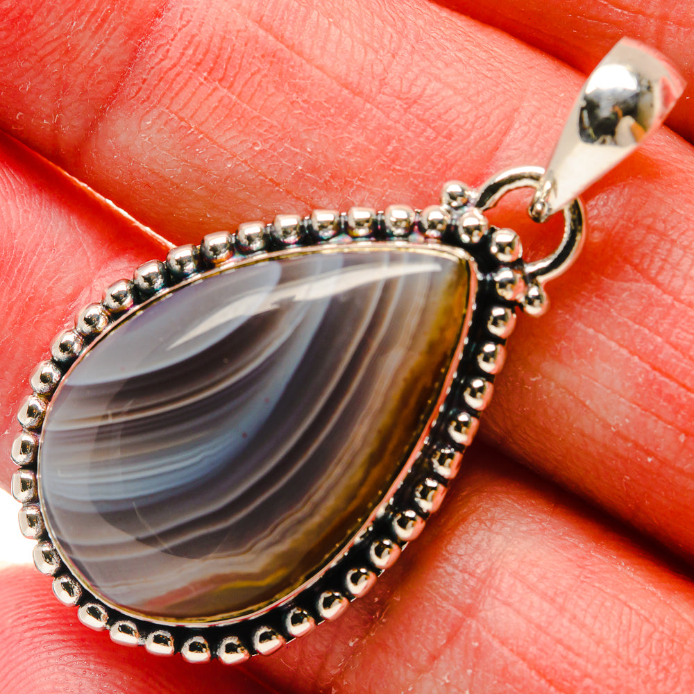 Botswana Agate Pendants handcrafted by Anasilvercos - PD18214