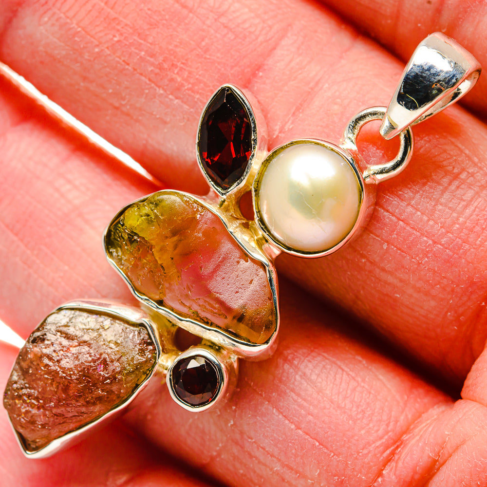 Watermelon Tourmaline Pendants handcrafted by Anasilvercos - PD18218