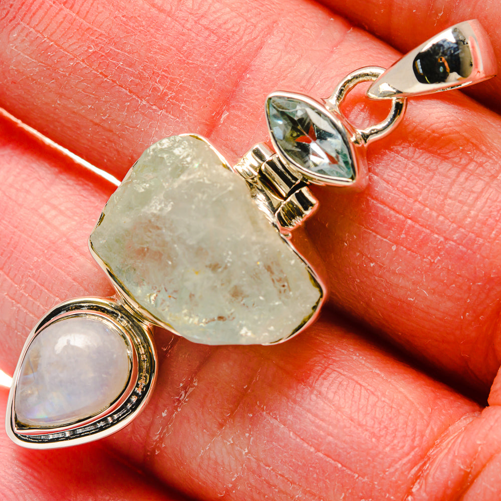 Aquamarine Pendants handcrafted by Anasilvercos - PD18222