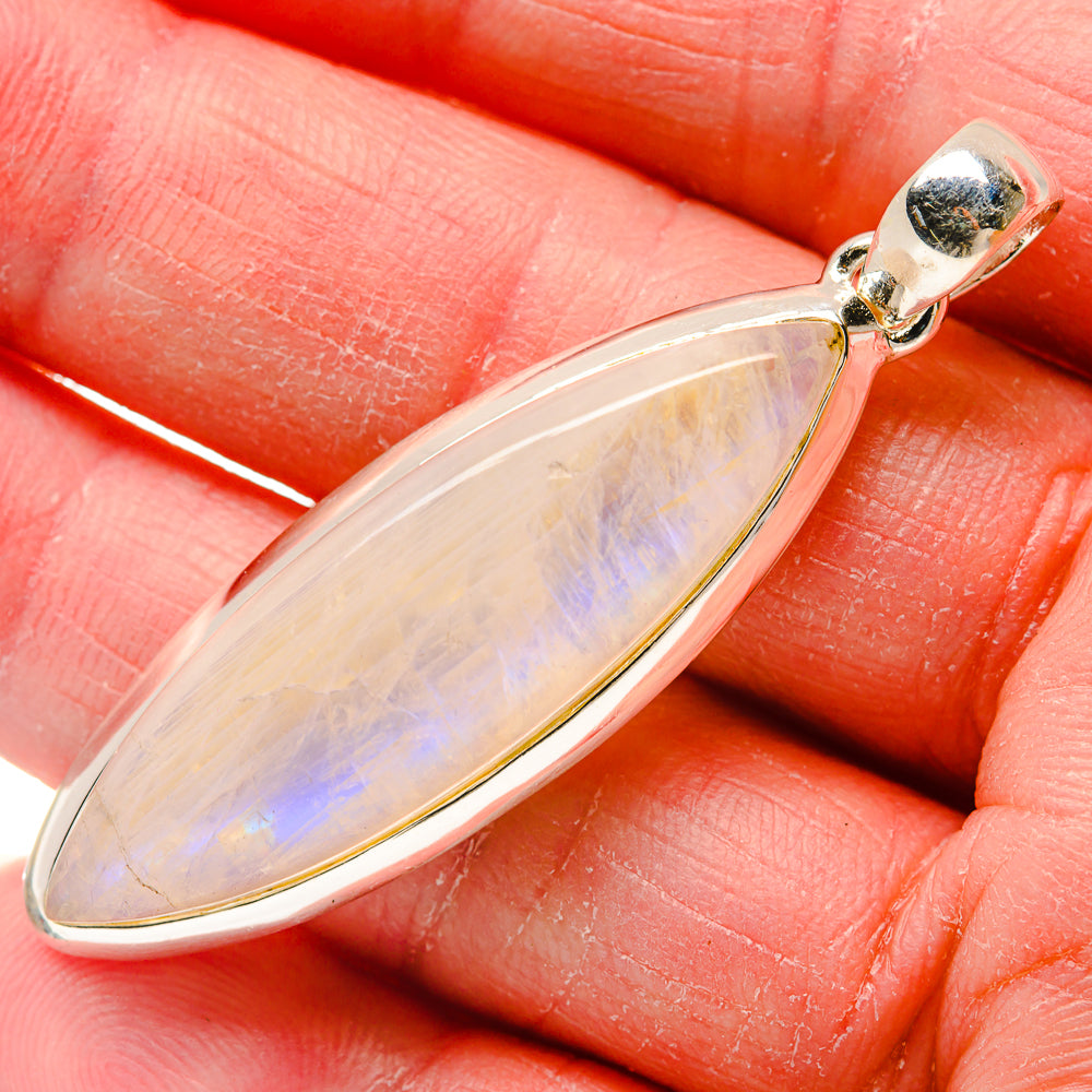 Rainbow Moonstone Pendants handcrafted by Anasilvercos - PD18246