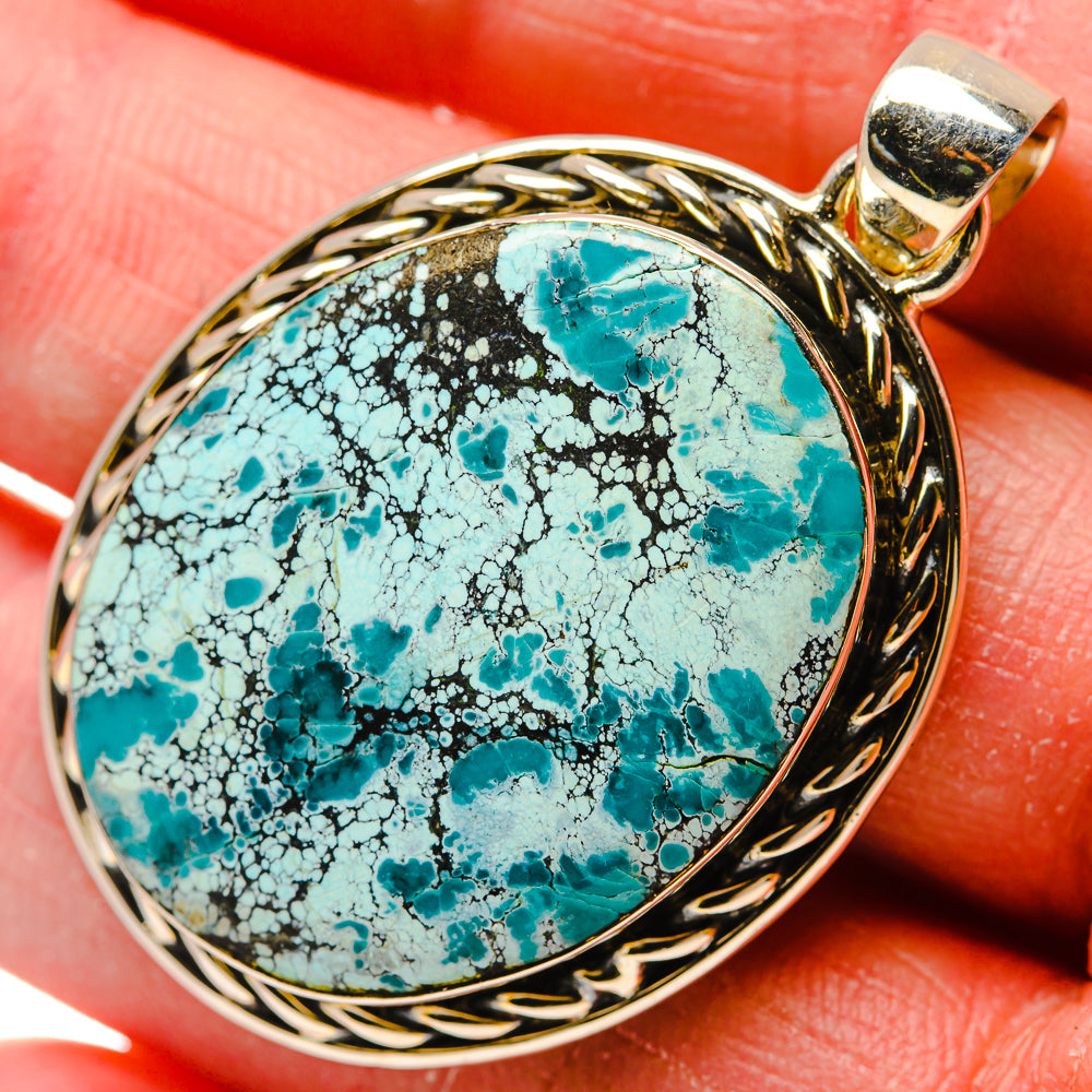 Tibetan Turquoise Pendants handcrafted by Anasilvercos - PD18247
