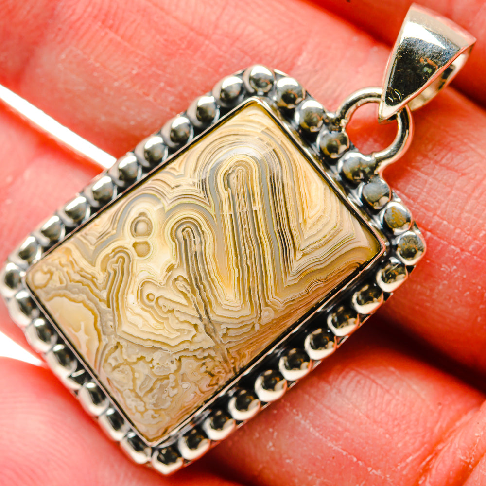 Laguna Lace Agate Pendants handcrafted by Anasilvercos - PD18248