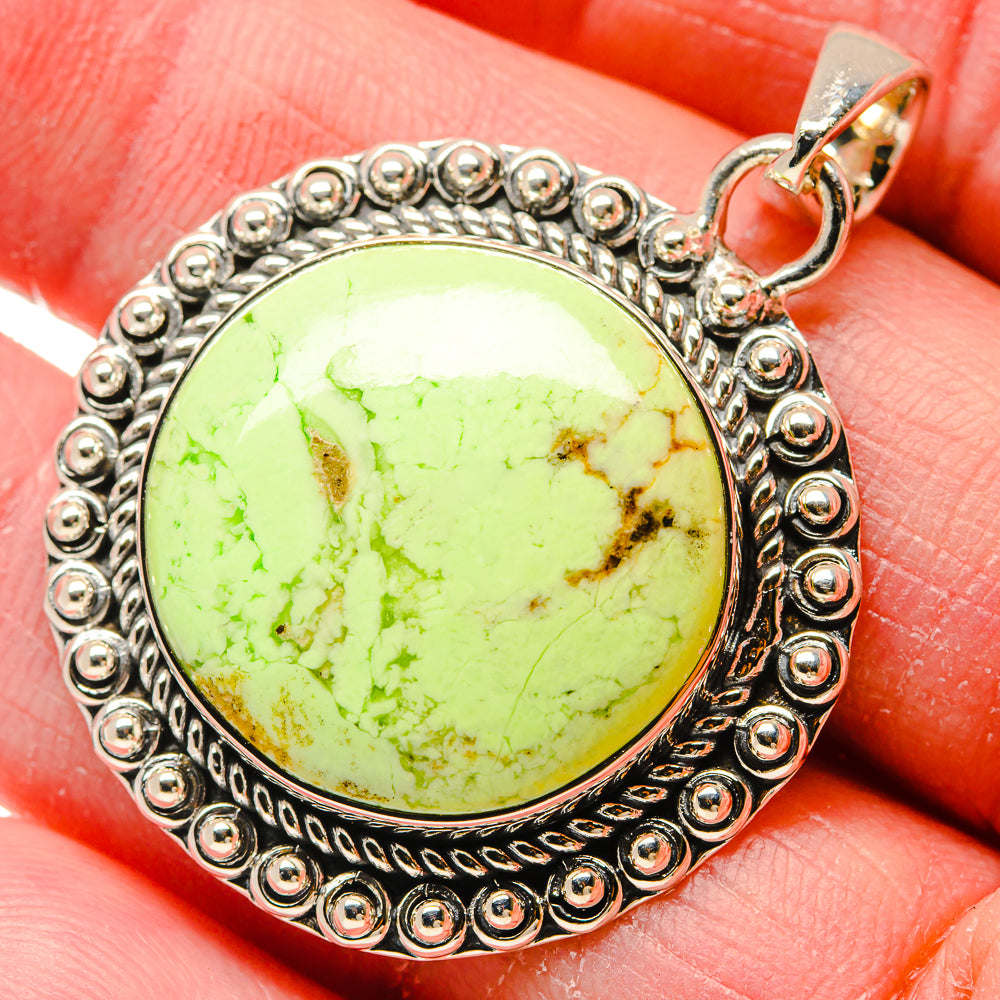 Lemon Chrysoprase Pendants handcrafted by Anasilvercos - PD18255