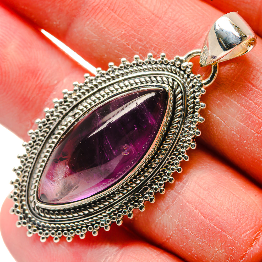 Chevron Amethyst Pendants handcrafted by Anasilvercos - PD18265
