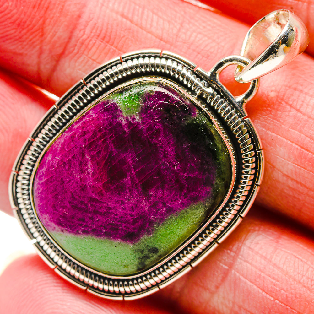Ruby Zoisite Pendants handcrafted by Anasilvercos - PD18268