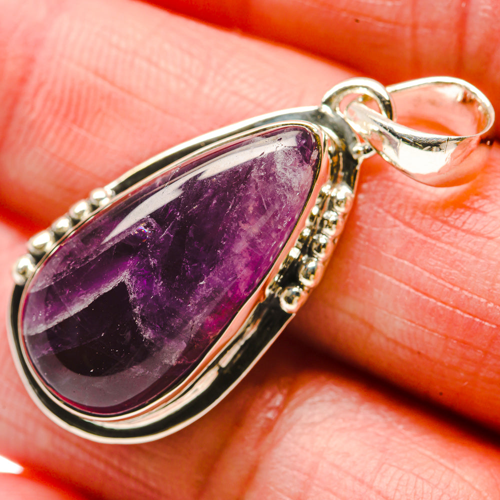 Chevron Amethyst Pendants handcrafted by Anasilvercos - PD18311