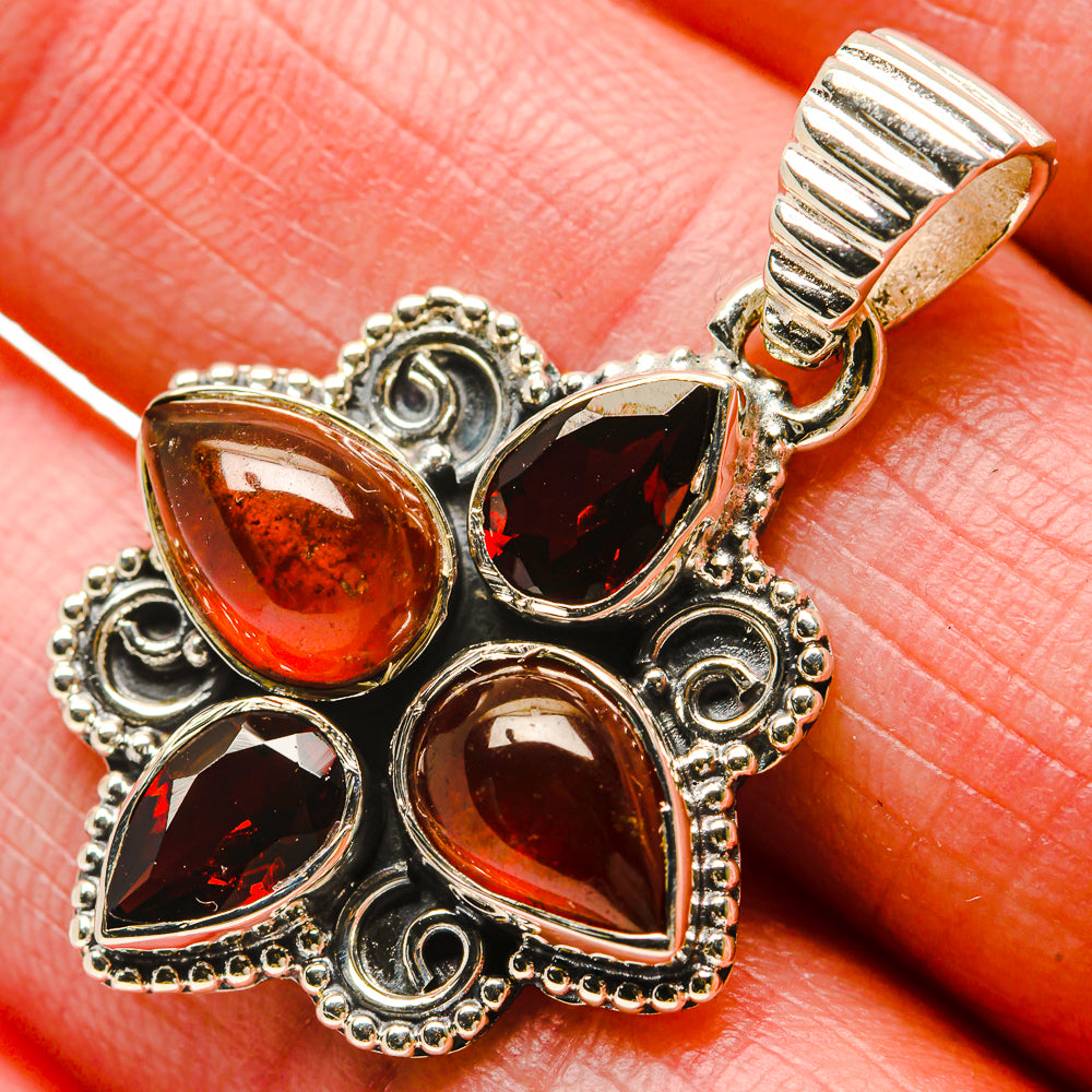Carnelian, Garnet Pendants handcrafted by Anasilvercos - PD18316