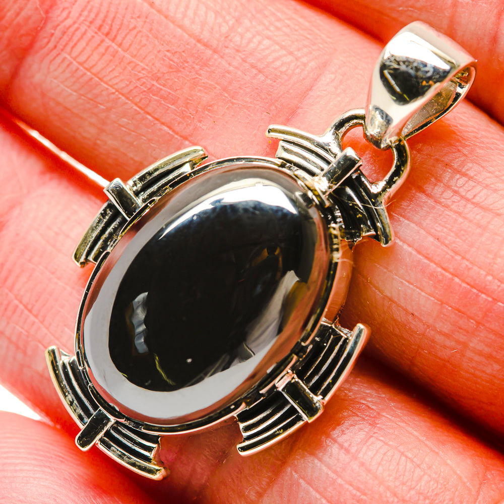 Hematite, Black Tourmaline, White Quartz Pendants handcrafted by Anasilvercos - PD18319