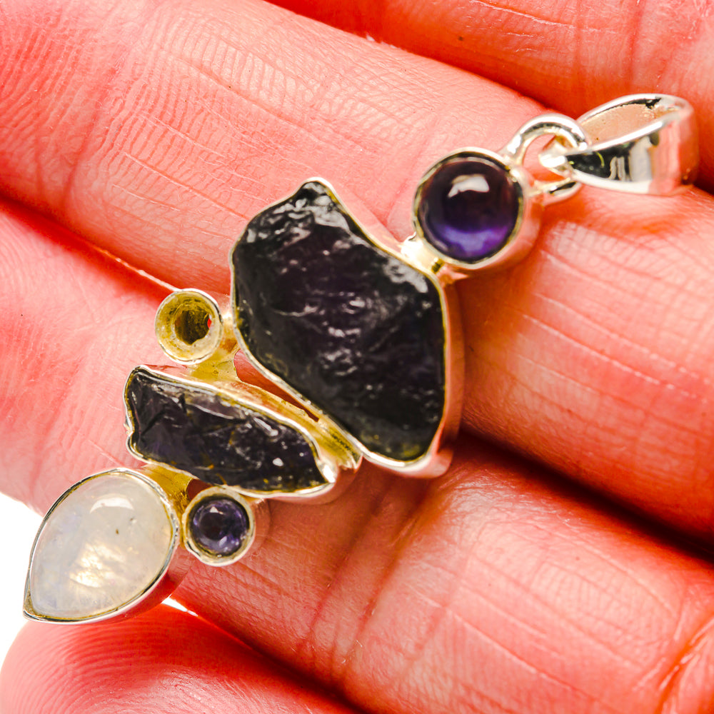 Tanzanite, Rainbow Moonstone Pendants handcrafted by Anasilvercos - PD18323