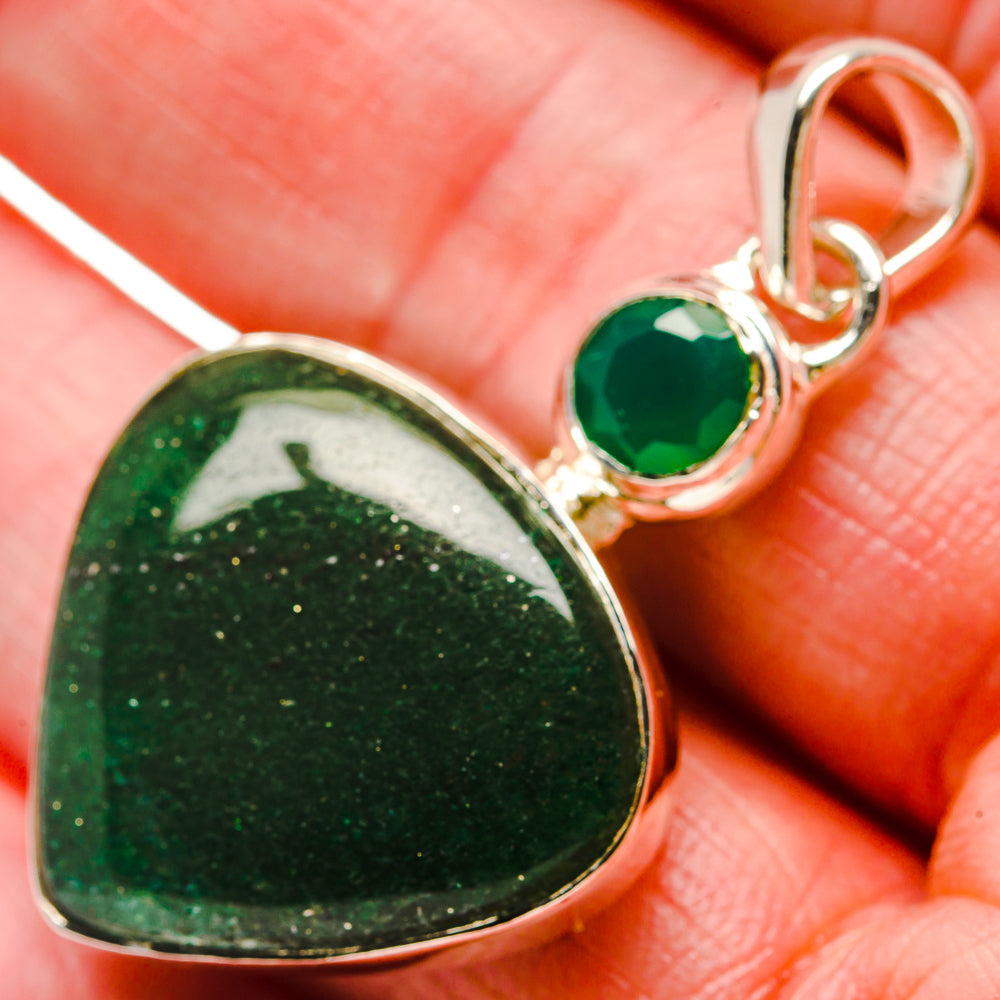 Green Aventurine, Green Onyx Pendants handcrafted by Anasilvercos - PD18328