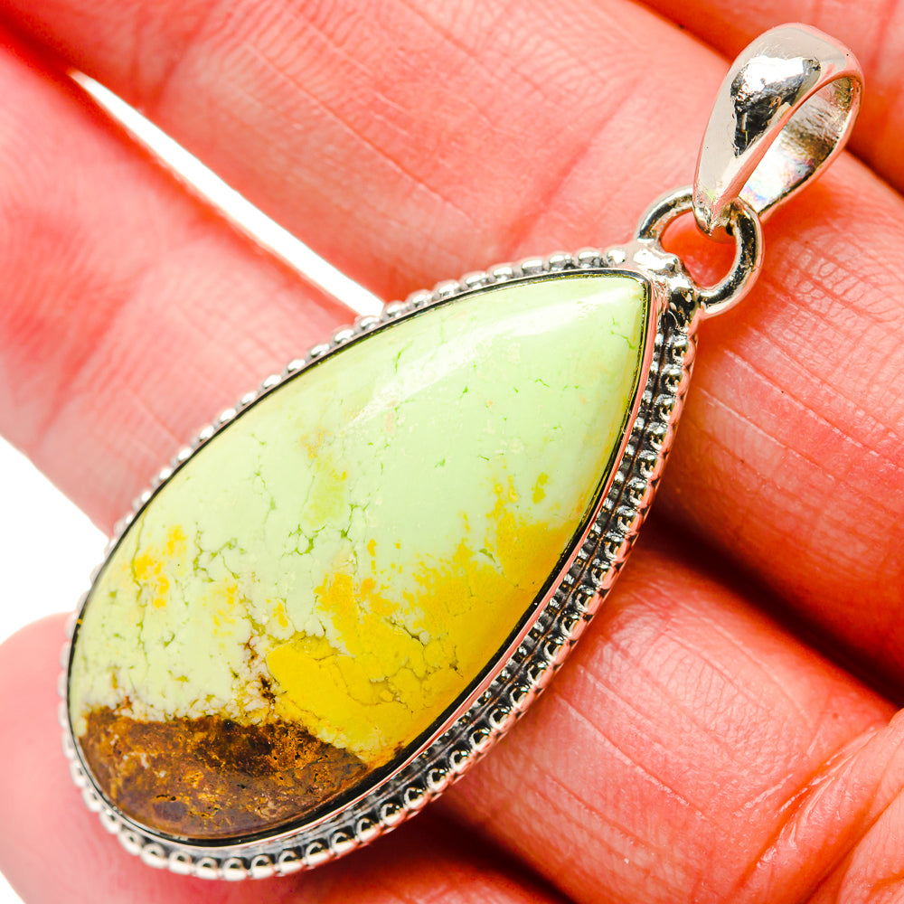 Lemon Chrysoprase Pendants handcrafted by Anasilvercos - PD18333