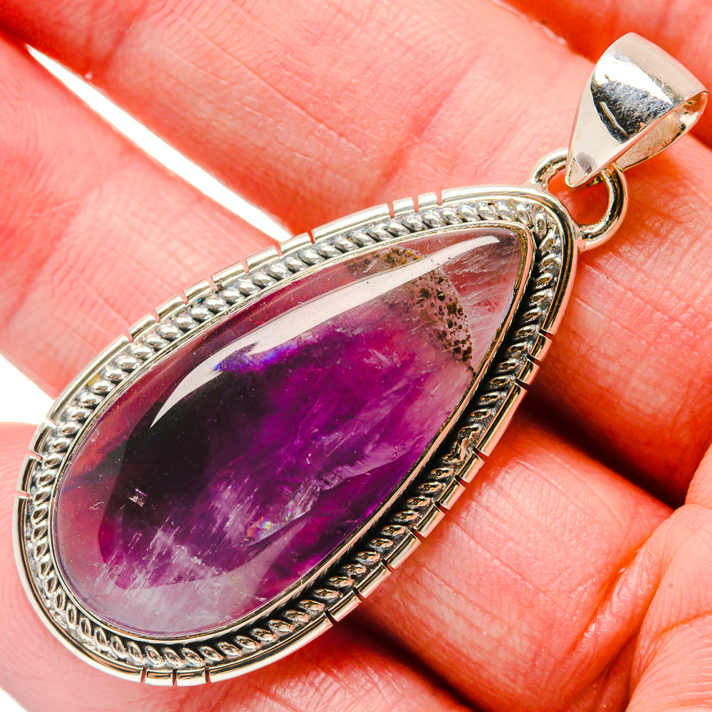 Chevron Amethyst Pendants handcrafted by Anasilvercos - PD18340