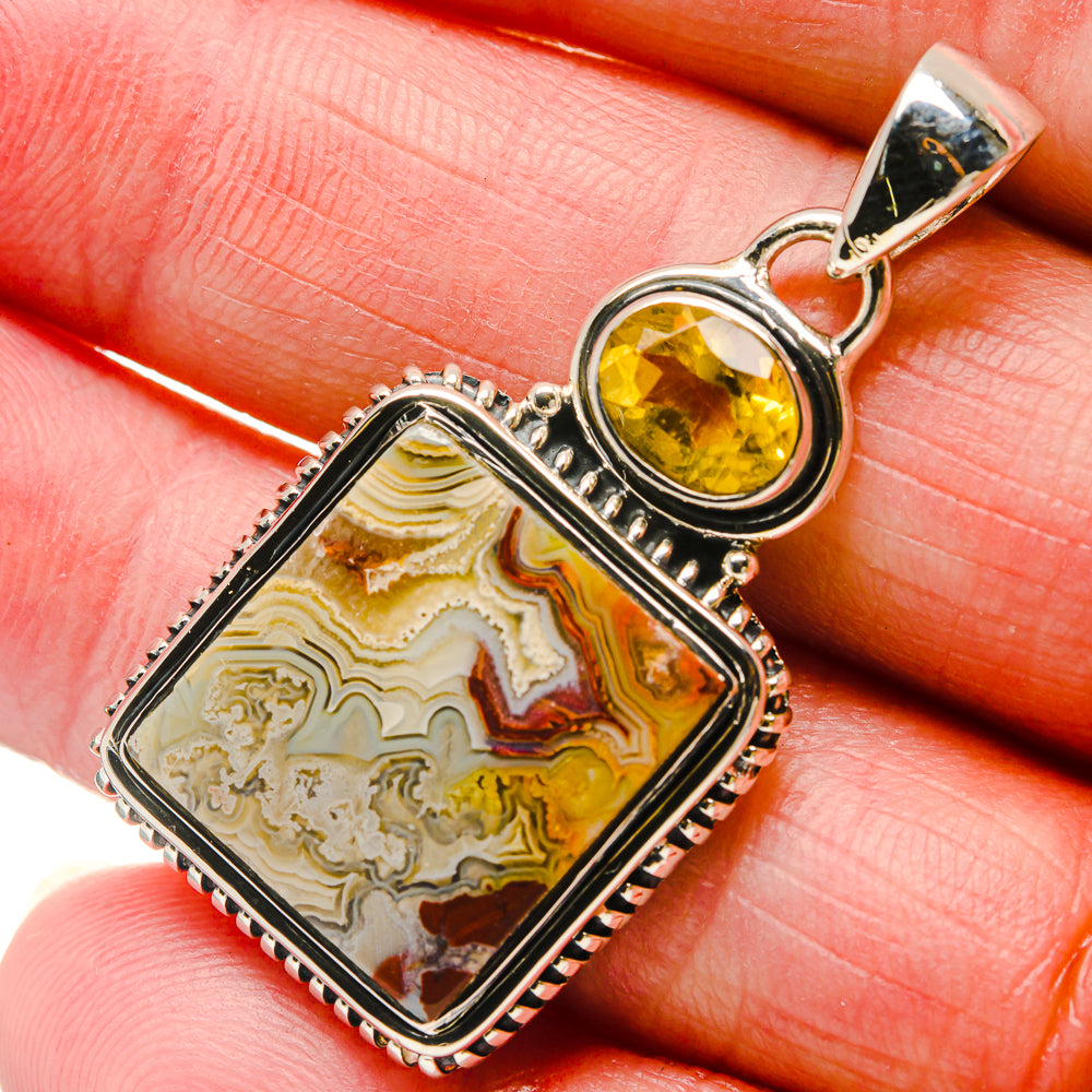 Laguna Lace Agate Pendants handcrafted by Anasilvercos - PD18368