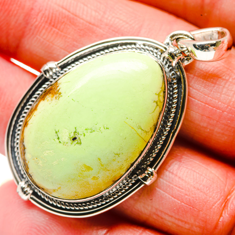 Lemon Chrysoprase Pendants handcrafted by Anasilvercos - PD18387