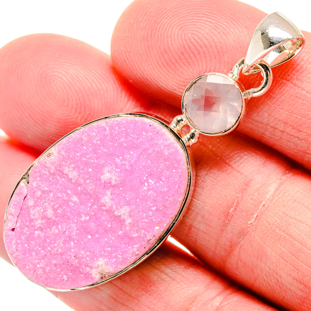 Cobalto Calcite Druzy Pendants handcrafted by Anasilvercos - PD18419