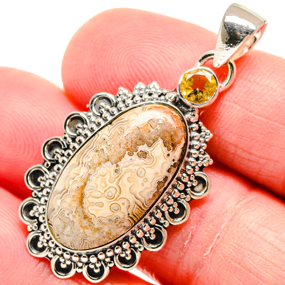 Laguna Lace Agate Pendants handcrafted by Anasilvercos - PD18426