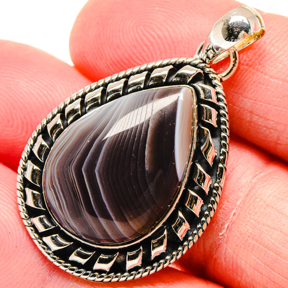 Botswana Agate Pendants handcrafted by Anasilvercos - PD18428