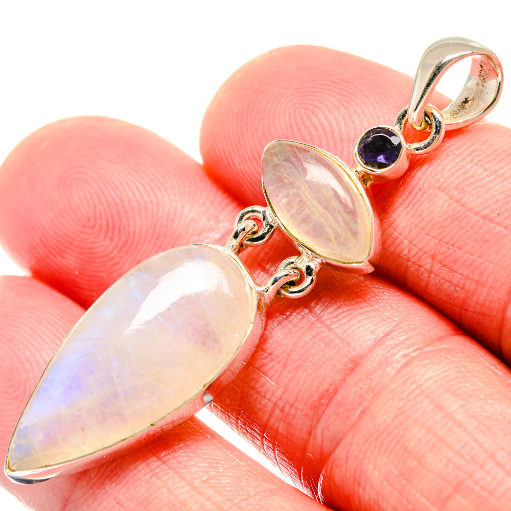 Rainbow Moonstone Pendants handcrafted by Anasilvercos - PD18442