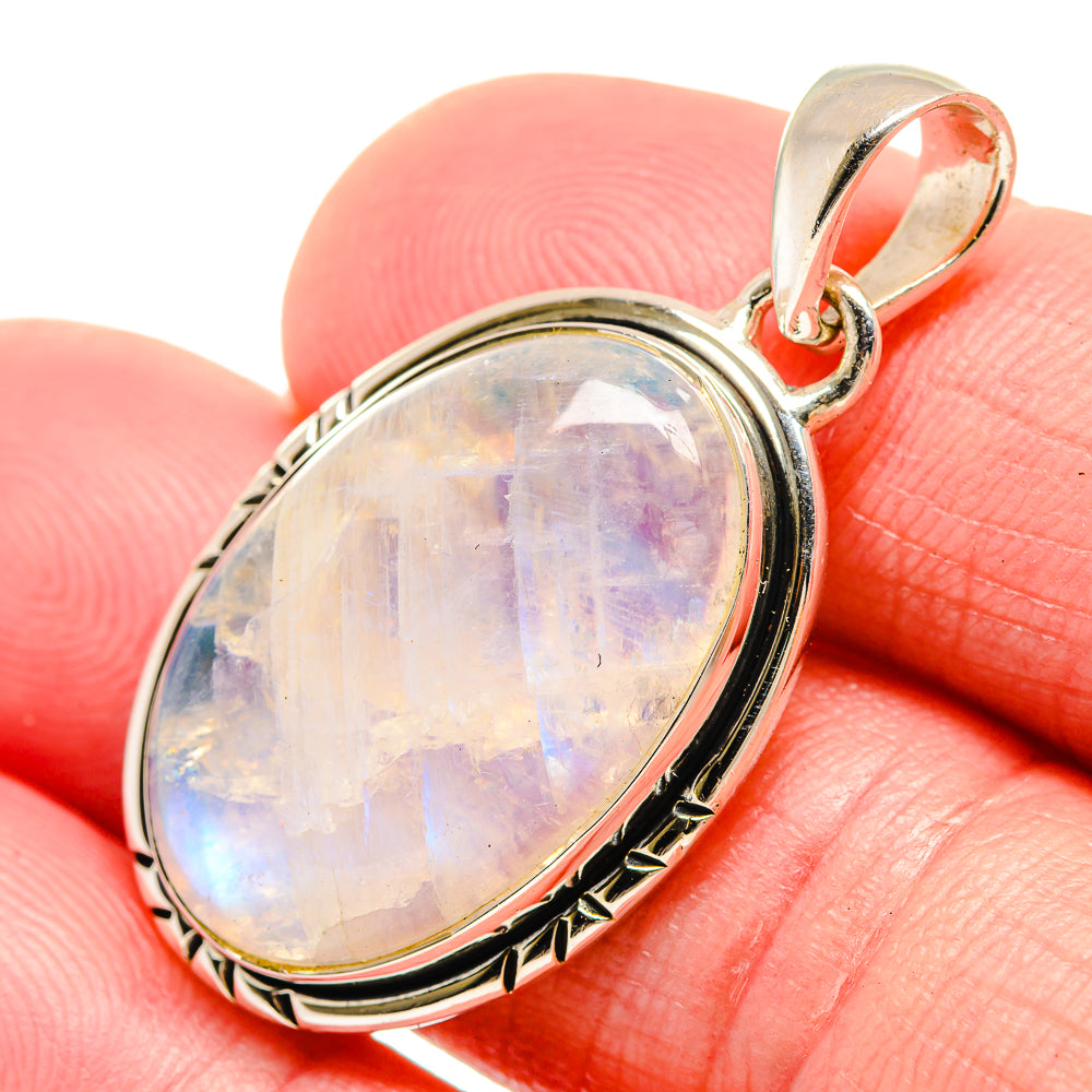 Rainbow Moonstone Pendants handcrafted by Anasilvercos - PD18444