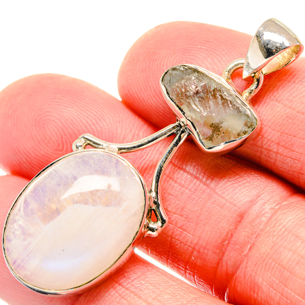 Rainbow Moonstone Pendants handcrafted by Anasilvercos - PD18471