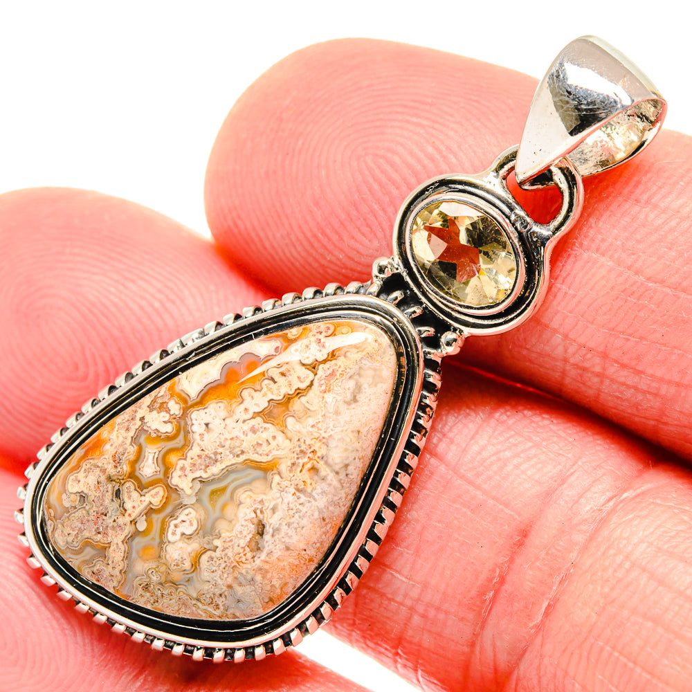 Laguna Lace Agate Pendants handcrafted by Anasilvercos - PD18482
