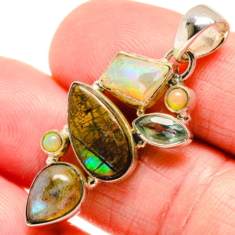 Ammolite Pendants handcrafted by Anasilvercos - PD18486