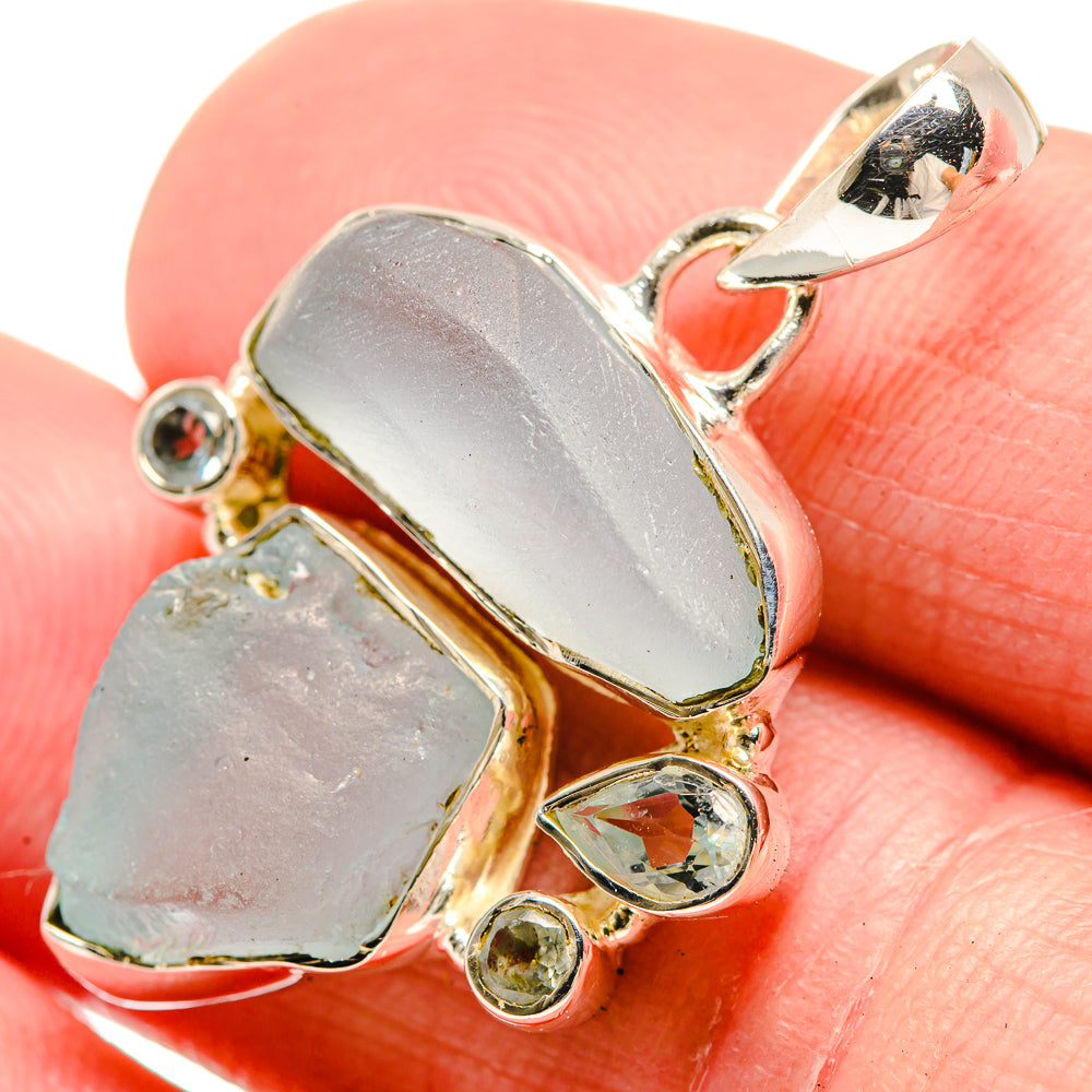 Aquamarine Pendants handcrafted by Anasilvercos - PD18488