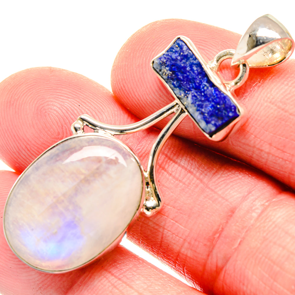 Rainbow Moonstone Pendants handcrafted by Anasilvercos - PD18501